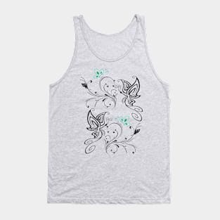 Butterfly in tattoo style (Print on Front and back) Tank Top